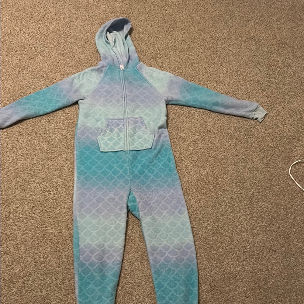 Kids Blue and Purple Mermaid One Piece